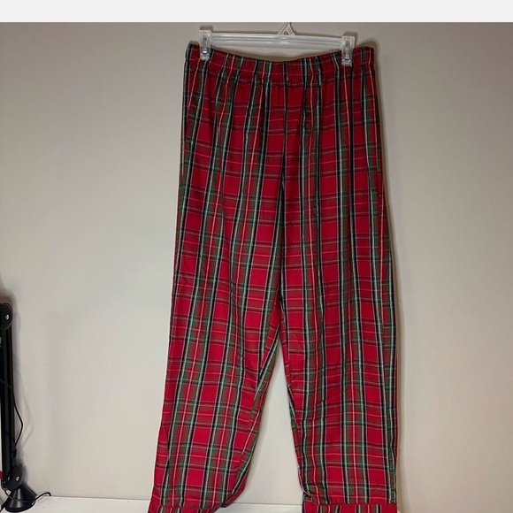 Disney Store Red Plaid Xmas Pajamas Set Mickey Mouse Fa La La La La Mens XL - Picture 6 of 6